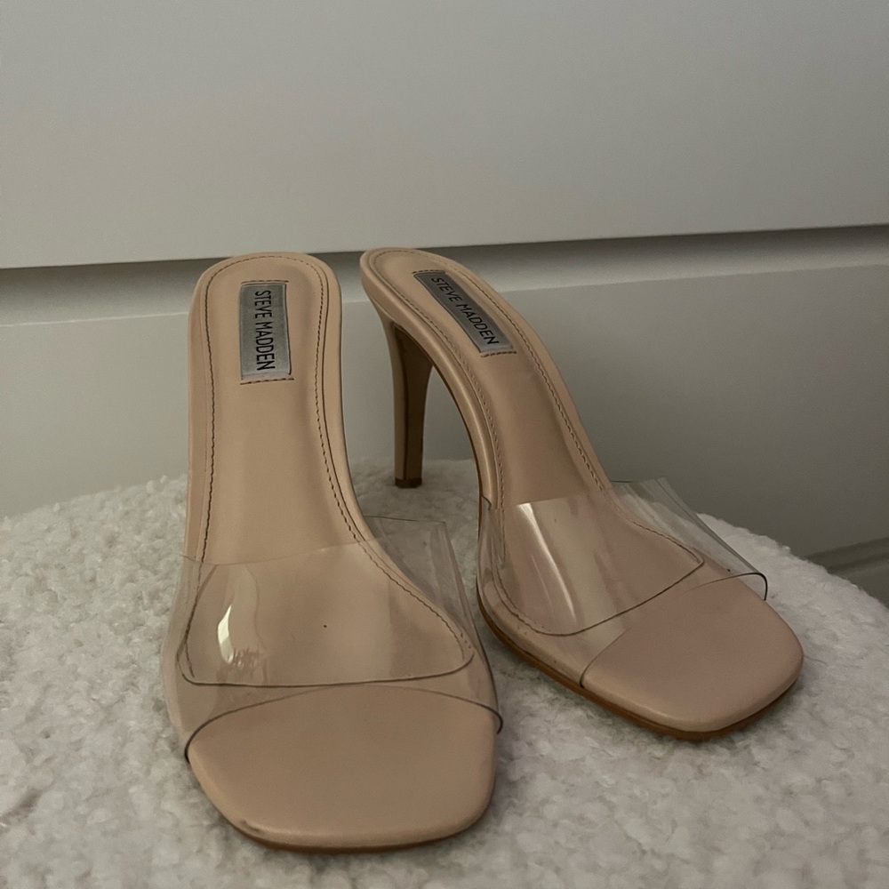 Steve Madden clear pvc mule